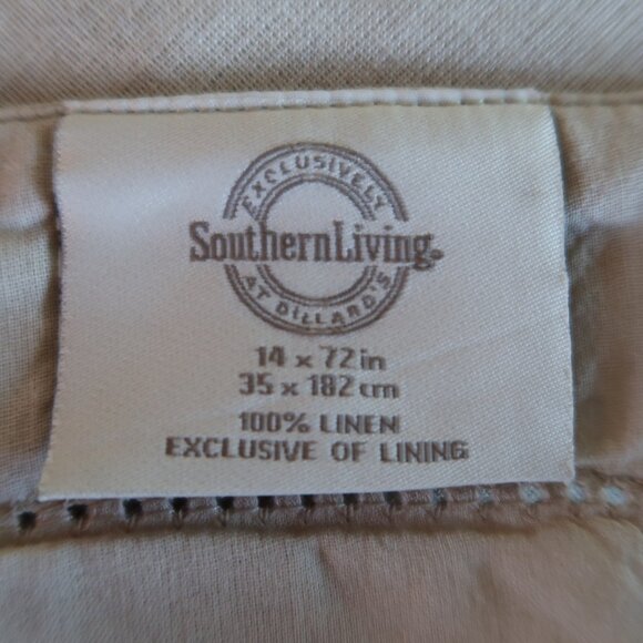 Southern Living Natural Linen Hemstitched Table Runner 14" x 72" - Picture 5 of 8